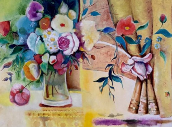 Marine Zuloyan, Paintings - Flowers, SUMMER STILL LIFE
