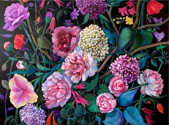 Marine Zuloyan, Paintings - Flowers, PURPLE PASSION I