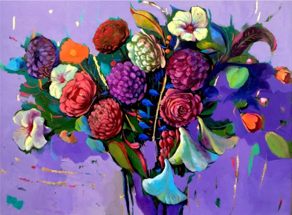 Mariné Zuloyan, Peintures - Les Fleurs, TEINTE VIOLET