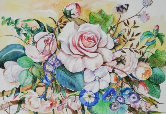 Marine Zuloyan, Watercolors, ROSE BLOOM