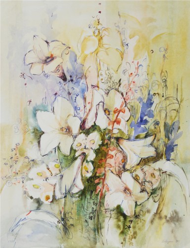 Mariné Zuloyan, Aquarelles, FLEURS DE LYS