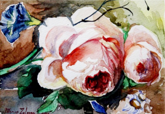 Marine Zuloyan, Watercolors, ROSES