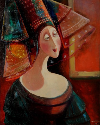 Marine Zuloyan, Paintings - Women, LADY WITH A VEIL